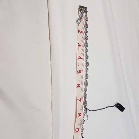 2 pc Silver tone crystal earring and bracelet set.  Never used - Picture 8 of 9